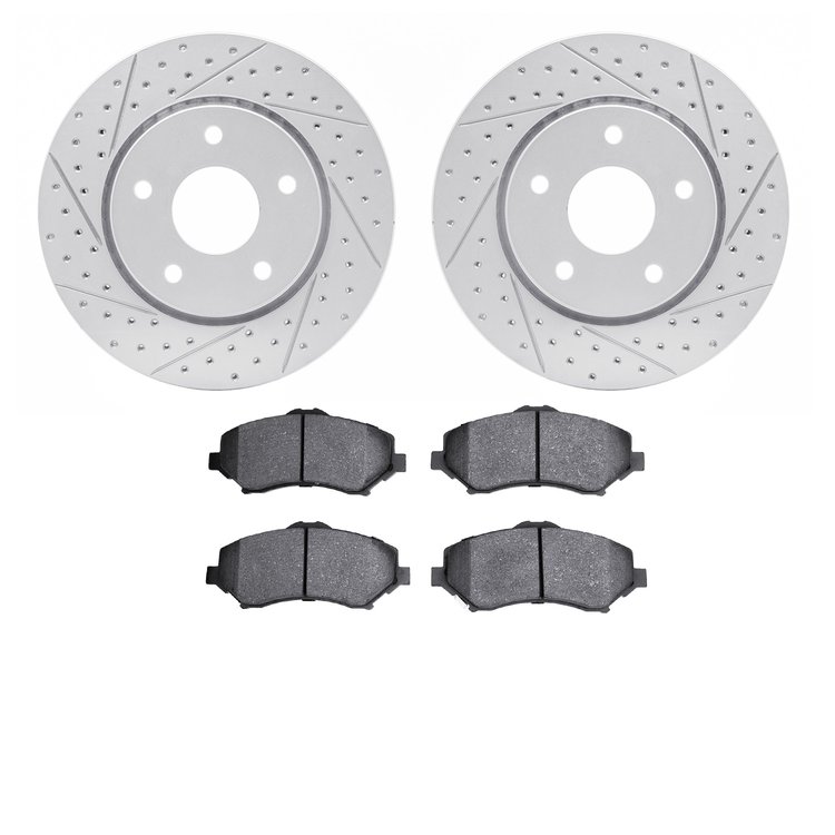 2402-40018 Geoperformance Drilled/Slotted Brake Rotors with Ultimate-Duty Brake Pads Kit, 2008-2016 Multiple Makes/Models, Posit