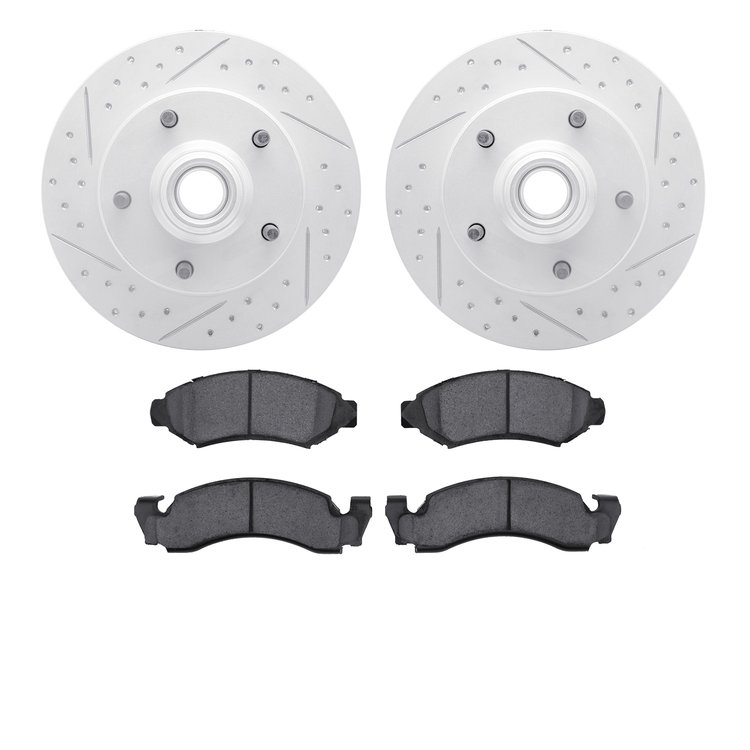 2402-54002 Geoperformance Drilled/Slotted Brake Rotors with Ultimate-Duty Brake Pads Kit, 1973-1985 Ford/Lincoln/Mercury/Mazda,