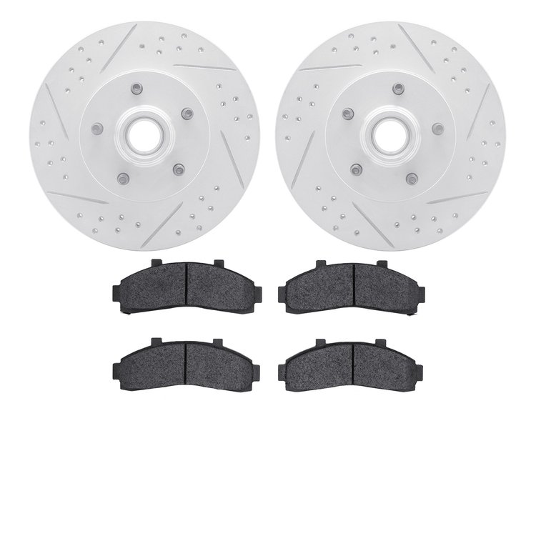 2402-54012 Geoperformance Drilled/Slotted Brake Rotors with Ultimate-Duty Brake Pads Kit, 1995-2002 Ford/Lincoln/Mercury/Mazda, 