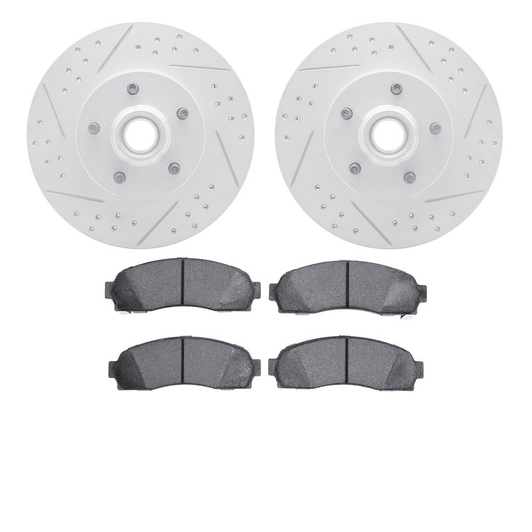 2402-54013 Geoperformance Drilled/Slotted Brake Rotors with Ultimate-Duty Brake Pads Kit, 2003-2011 Ford/Lincoln/Mercury/Mazda,