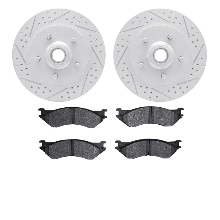 2402-54032 Geoperformance Drilled/Slotted Brake Rotors with Ultimate-Duty Brake Pads Kit, 1999-2004 Ford/Lincoln/Mercury/Mazda, 