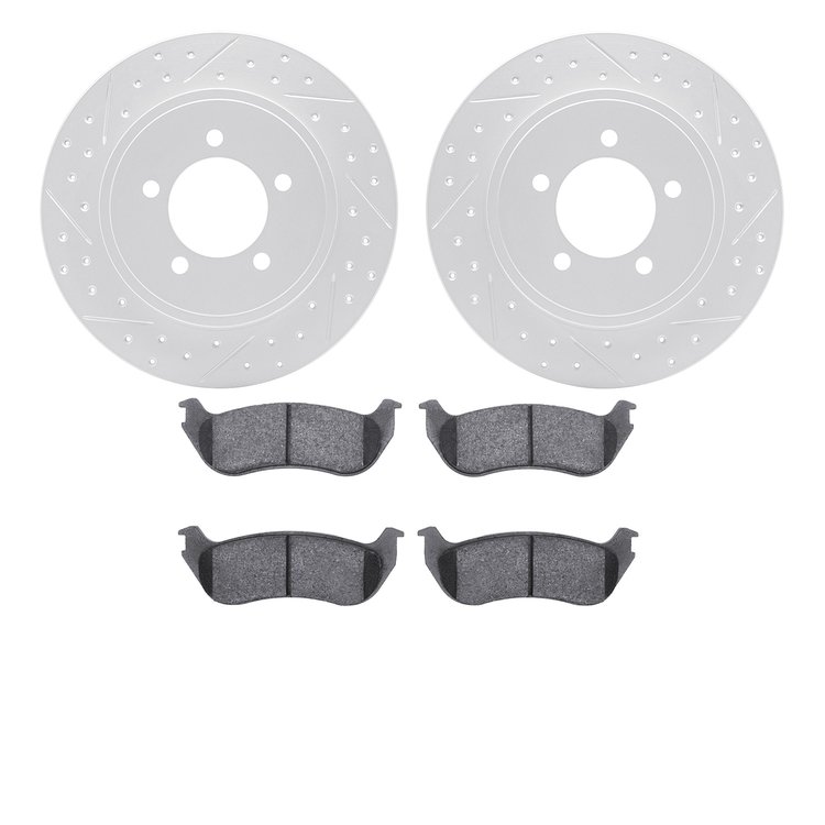 2402-54039 Geoperformance Drilled/Slotted Brake Rotors with Ultimate-Duty Brake Pads Kit, 2002-2005 Ford/Lincoln/Mercury/Mazda, 