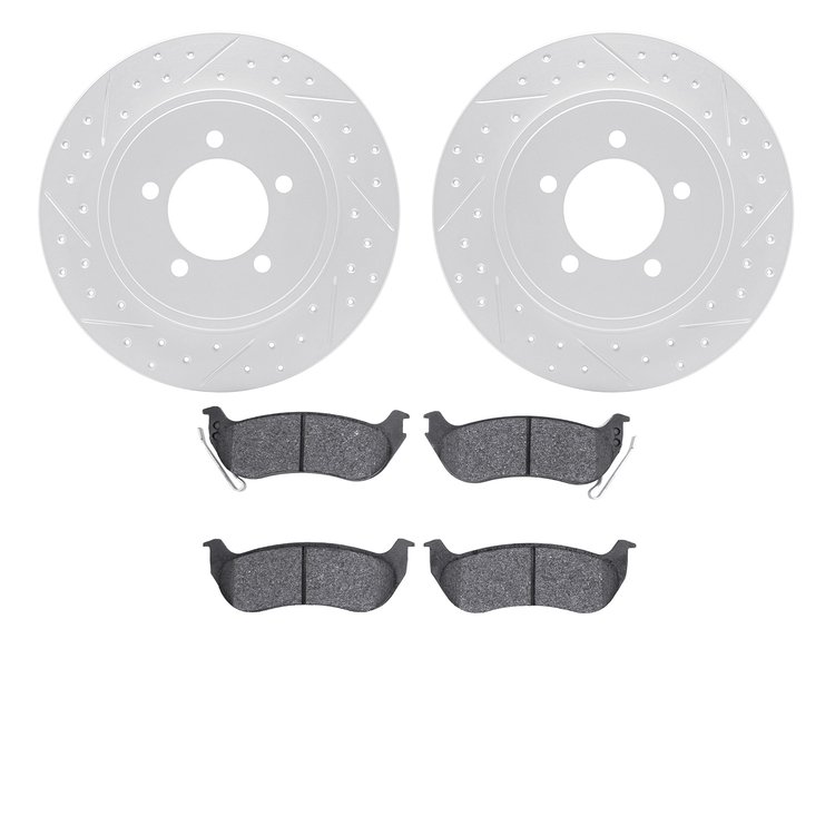 2402-54040 Geoperformance Drilled/Slotted Brake Rotors with Ultimate-Duty Brake Pads Kit, 2006-2010 Ford/Lincoln/Mercury/Mazda, 