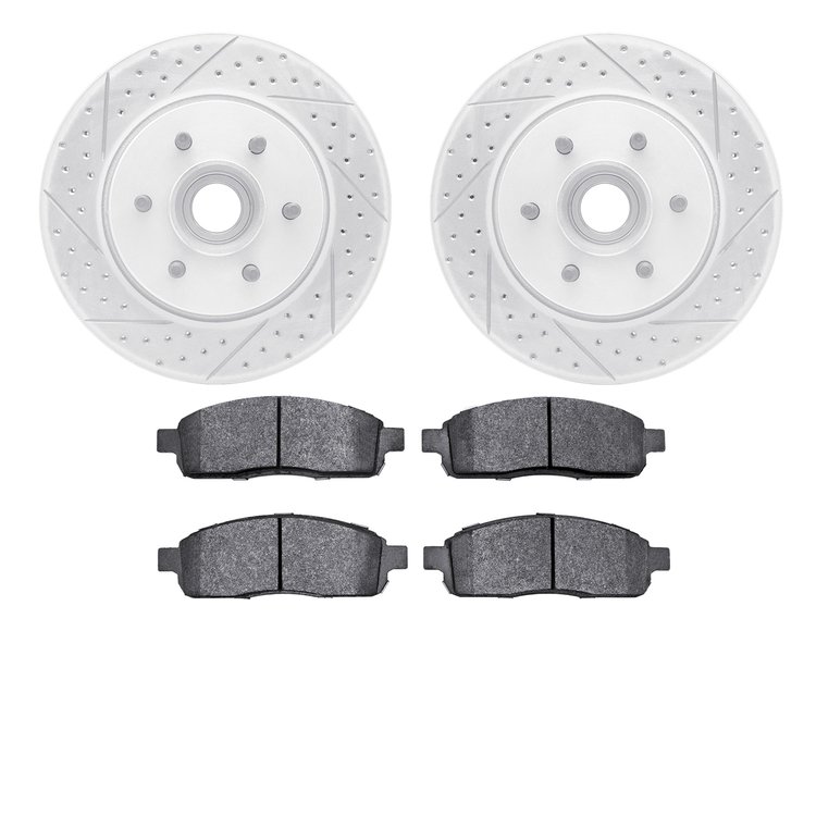 2402-54045 Geoperformance Drilled/Slotted Brake Rotors with Ultimate-Duty Brake Pads Kit, 2004-2008 Ford/Lincoln/Mercury/Mazda, 