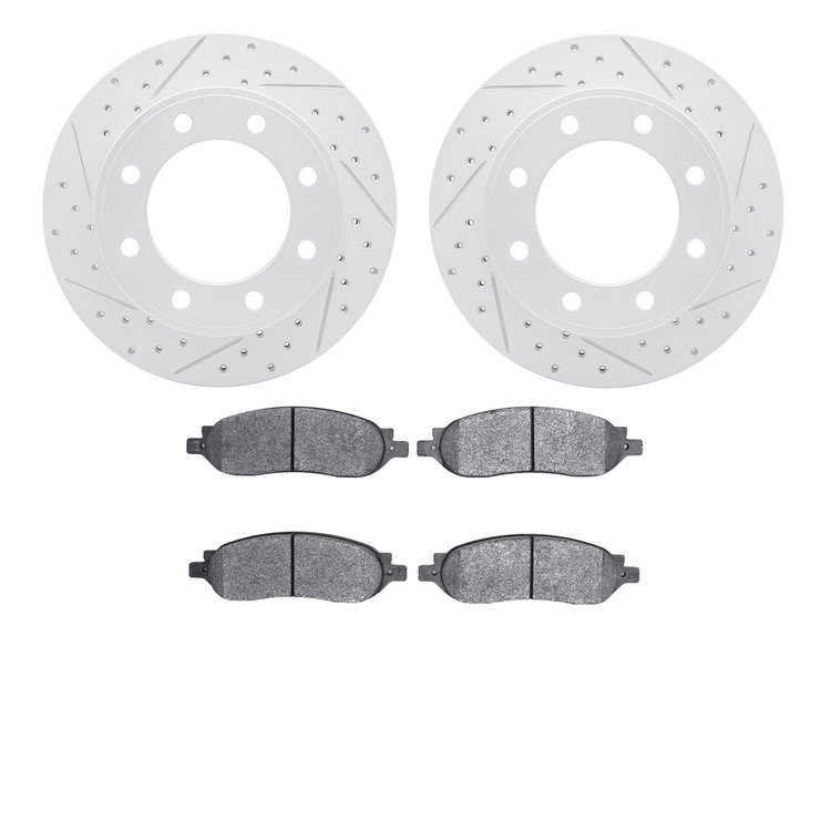 2402-54056 Geoperformance Drilled/Slotted Brake Rotors with Ultimate-Duty Brake Pads Kit, 2005-2007 Ford/Lincoln/Mercury/Mazda, 