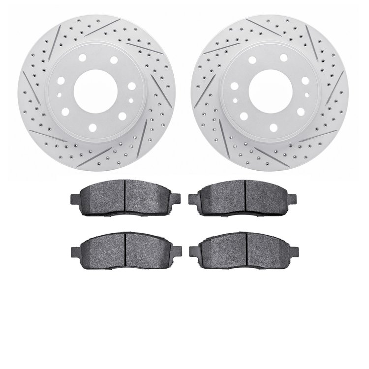 2402-54067 Geoperformance Drilled/Slotted Brake Rotors with Ultimate-Duty Brake Pads Kit, 2009-2009 Ford/Lincoln/Mercury/Mazda,