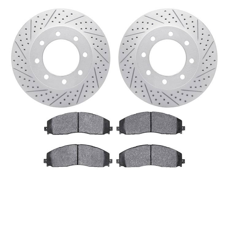 2402-54070 Geoperformance Drilled/Slotted Brake Rotors with Ultimate-Duty Brake Pads Kit, Fits Select Ford/Lincoln/Mercury/Mazda