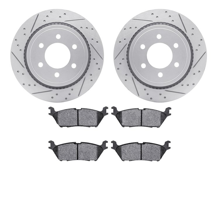 2402-54075 Geoperformance Drilled/Slotted Brake Rotors with Ultimate-Duty Brake Pads Kit, 2015-2017 Ford/Lincoln/Mercury/Mazda,