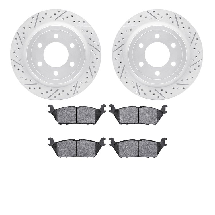 2402-54079 Geoperformance Drilled/Slotted Brake Rotors with Ultimate-Duty Brake Pads Kit, 2018-2021 Ford/Lincoln/Mercury/Mazda,