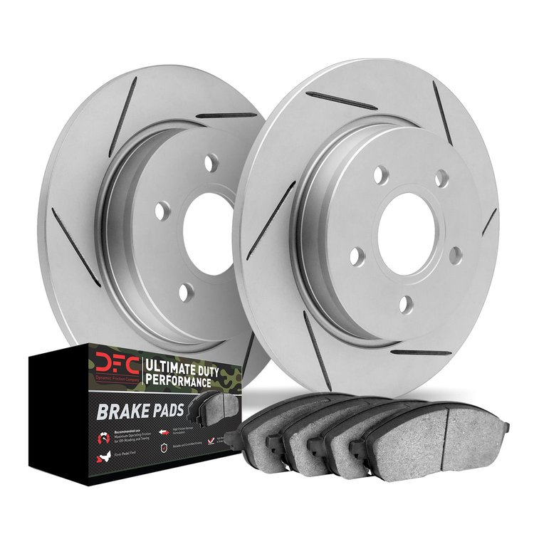 2402-55000 Geoperformance Slotted Brake Rotors with Ultimate-Duty Brake Pads Kit, 2003-2011 Ford/Lincoln/Mercury/Mazda, Position