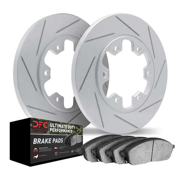 2402-67000 Geoperformance Slotted Brake Rotors with Ultimate-Duty Brake Pads Kit, 2004-2015 Infiniti/Nissan, Position: Rear