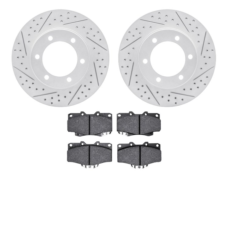 2402-76006 Geoperformance Drilled/Slotted Brake Rotors with Ultimate-Duty Brake Pads Kit, 1995-2004 Lexus/Toyota/Scion, Position