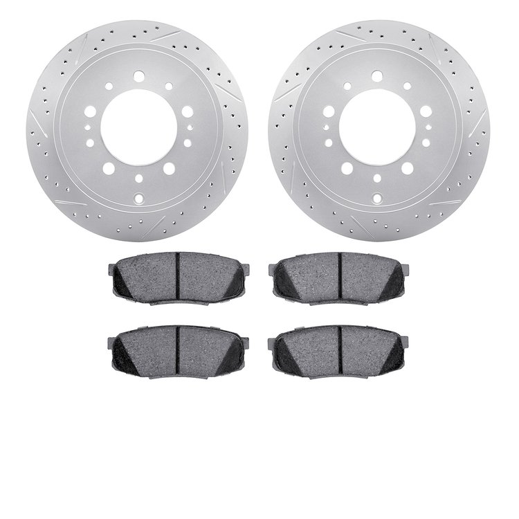 2402-76014 Geoperformance Drilled/Slotted Brake Rotors with Ultimate-Duty Brake Pads Kit, Fits Select Lexus/Toyota/Scion, Positi