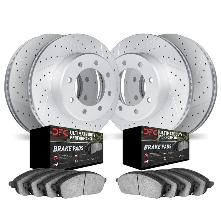 2404-54016 Geoperformance Drilled/Slotted Brake Rotors with Ultimate-Duty Brake Pads Kit, 2003-2005 Ford/Lincoln/Mercury/Mazda,