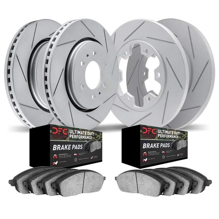 2404-67000 Geoperformance Slotted Brake Rotors with Ultimate-Duty Brake Pads Kit, 2004-2005 Infiniti/Nissan, Position: Front and