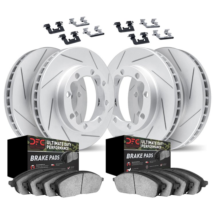 2414-54000 Geoperformance Slotted Brake Rotors with Ultimate-Duty Brake Pads Kit & Hardware, 2000-2004 Ford/Lincoln/Mercury/Mazd