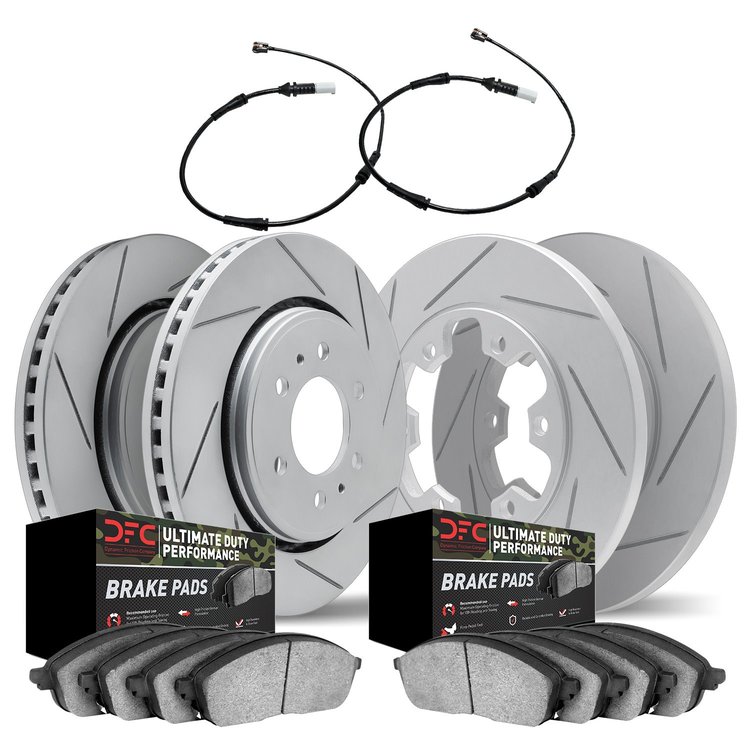 2414-67000 Geoperformance Slotted Brake Rotors with Ultimate-Duty Brake Pads Kit & Hardware, 2004-2005 Infiniti/Nissan, Position