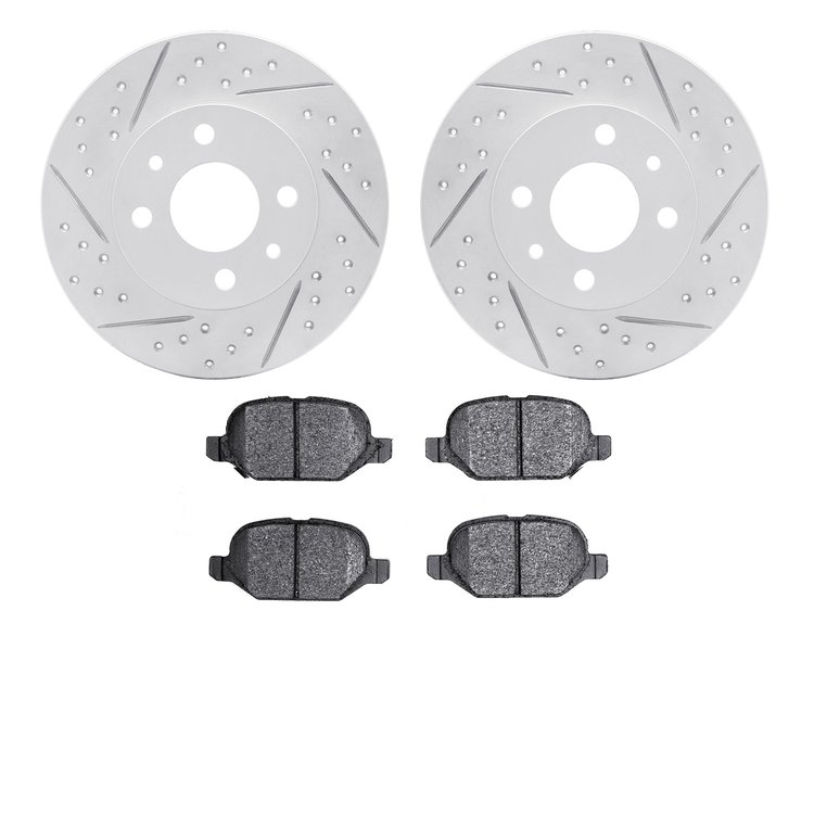 2502-07000 Geoperformance Drilled/Slotted Rotors w/5000 Advanced Brake Pads Kit, 2009-2019 Mopar, Position: Rear