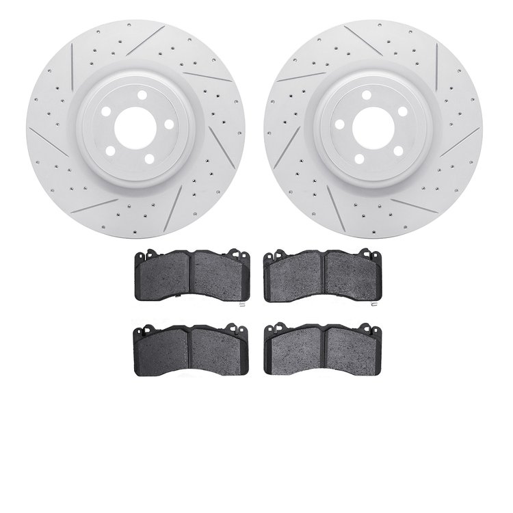 2502-54082 Geoperformance Drilled/Slotted Rotors w/5000 Advanced Brake Pads Kit, Fits Select Ford/Lincoln/Mercury/Mazda, Positio