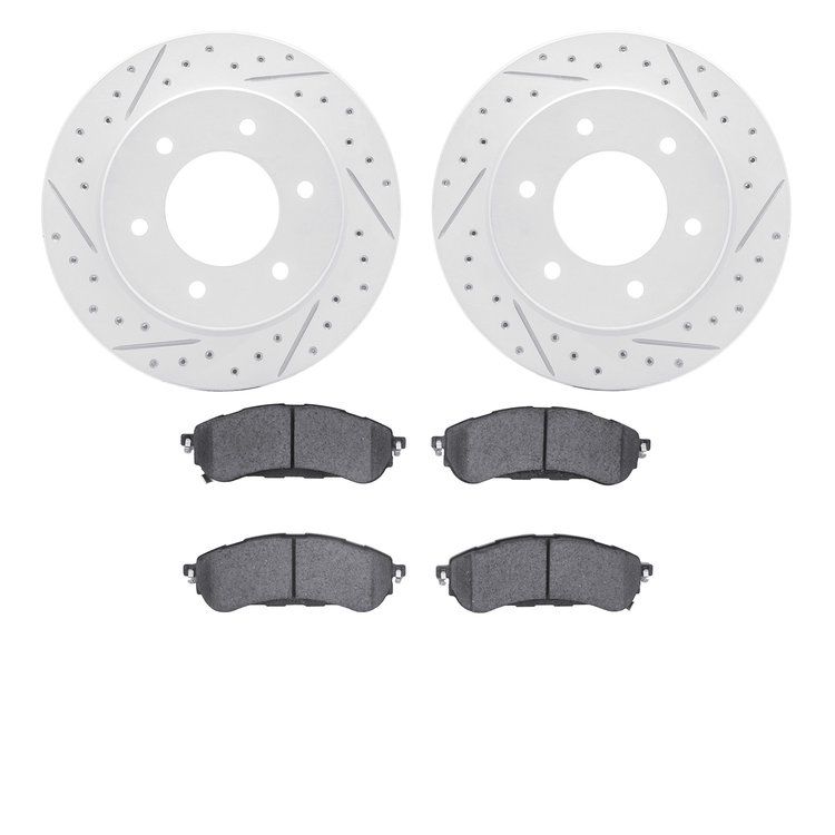 2502-54262 Geoperformance Drilled/Slotted Rotors w/5000 Advanced Brake Pads Kit, Fits Select Ford/Lincoln/Mercury/Mazda, Positio