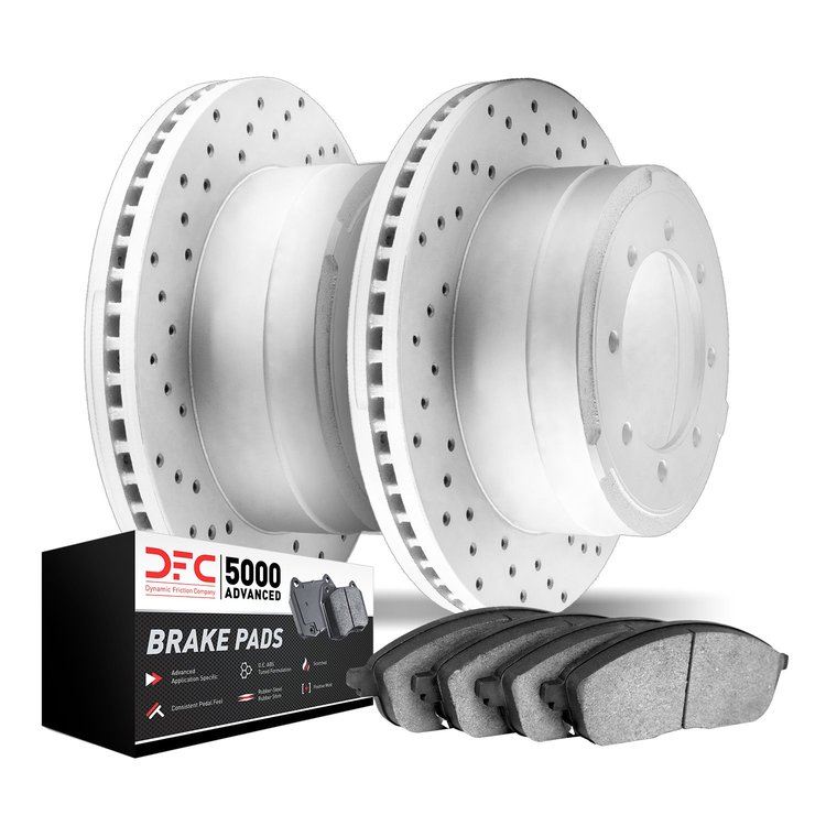 2502-54514 Geoperformance Drilled Brake Rotors w/5000 Advanced Brake Pads Kit, 2003-2007 Ford/Lincoln/Mercury/Mazda, Position: R