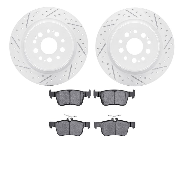 2502-59115 Geoperformance Drilled/Slotted Rotors w/5000 Advanced Brake Pads Kit, 2019-2019 Acura/Honda, Position: Rear