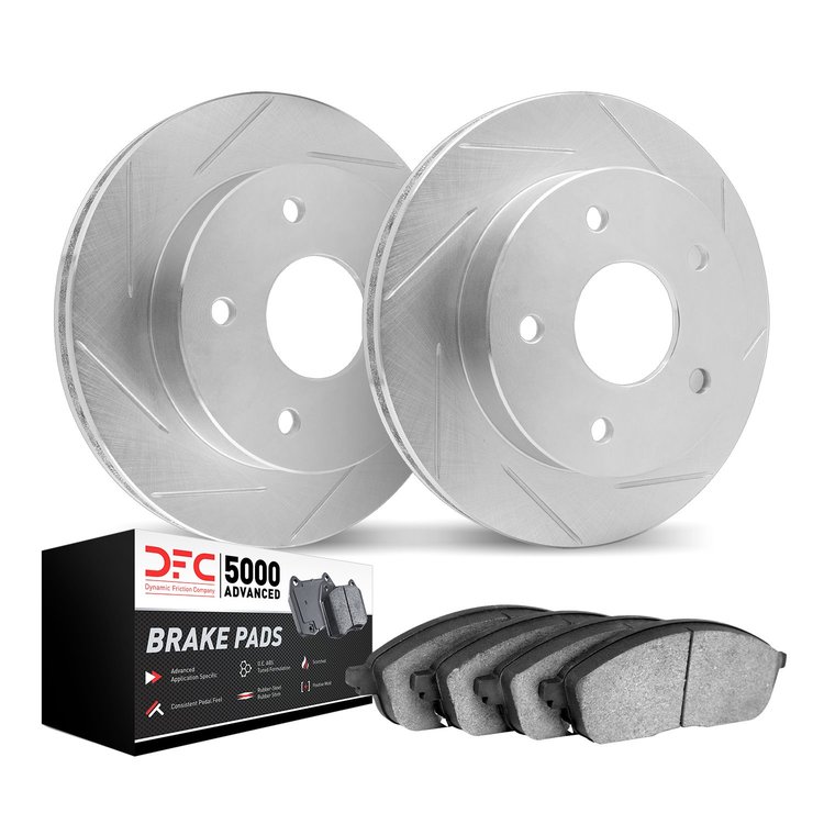2502-63243 Geoperformance Slotted Brake Rotors w/5000 Advanced Brake Pads Kit, Fits Select Mercedes-Benz, Position: Front