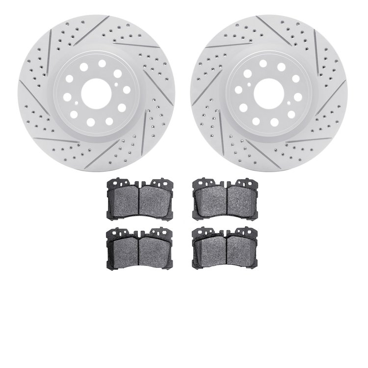 2502-75016 Geoperformance Drilled/Slotted Rotors w/5000 Advanced Brake Pads Kit, Fits Select Lexus/Toyota/Scion, Position: Front