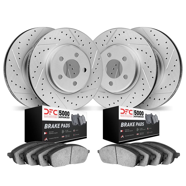 2504-46036 Geoperformance Drilled/Slotted Rotors w/5000 Advanced Brake Pads Kit, 2020-2020 GM, Position: Front and Rear