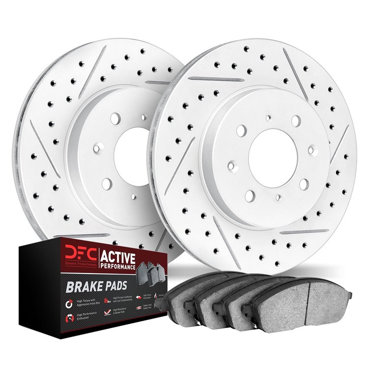 2702-54087 Geoperformance Drilled/Slotted Brake Rotors with Active Performance Pads Kit, Fits Select Ford/Lincoln/Mercury/Mazda,
