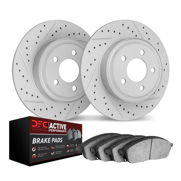 2702-54088 Geoperformance Drilled/Slotted Brake Rotors with Active Performance Pads Kit, Fits Select Ford/Lincoln/Mercury/Mazda,