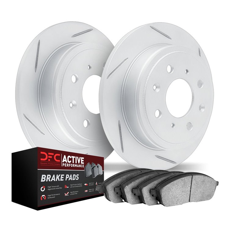 2702-80051 Geoperformance Slotted Brake Rotors with Active Performance Pads Kits, Fits Select Multiple Makes/Models, Position: R