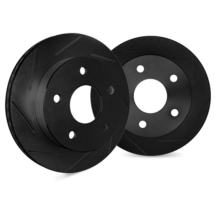 3002-31030 Slotted Brake Rotors [Black], Fits Select BMW, Position: Front