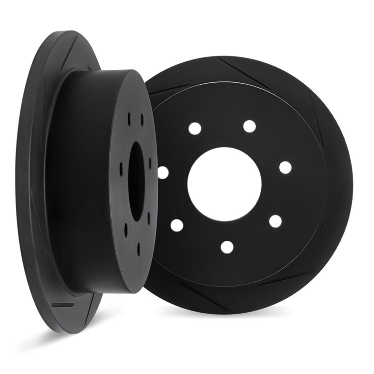 3002-54214 Slotted Brake Rotors [Black], 1997-2004 Ford/Lincoln/Mercury/Mazda, Position: Rear