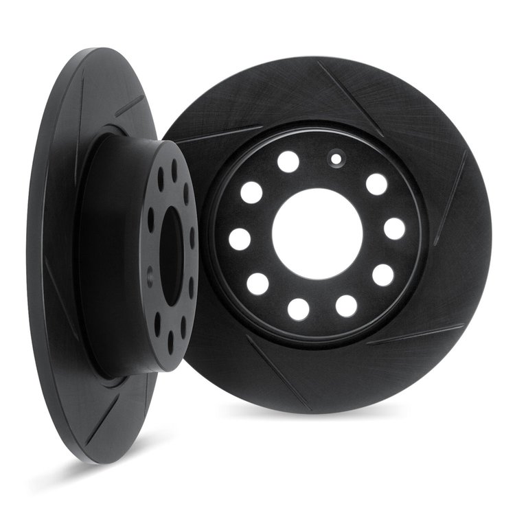 3002-76138 Slotted Brake Rotors [Black], 2008-2013 Lexus/Toyota/Scion, Position: Rear