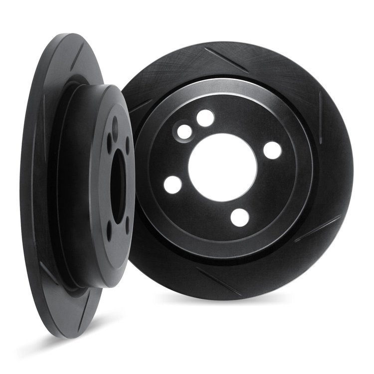 3002-92075 Slotted Brake Rotors [Black], 2000-2005 GM, Position: Rear