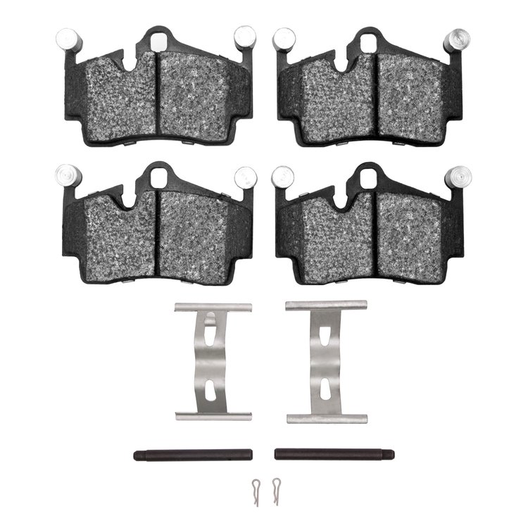 3000-Series Semi-Metallic Brake Pads & Hardware Kit, Fits Select Porsche, Position: Rear