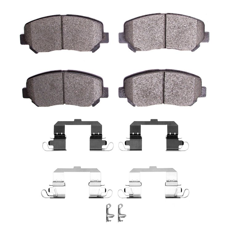 3000-Series Ceramic Brake Pads & Hardware Kit, 2013-2016 Mopar, Position: Front