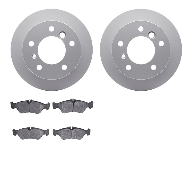 4202-40094 Geospec Brake Rotors w/Heavy-Duty Brake Pads Kit, 2002-2006 Multiple Makes/Models, Position: Rear