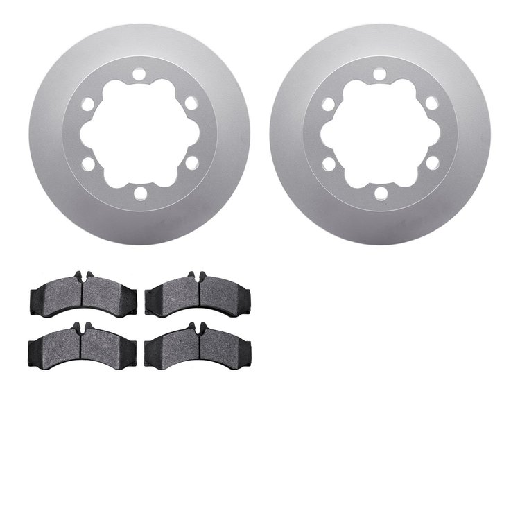 4202-40097 Geospec Brake Rotors w/Heavy-Duty Brake Pads Kit, 2002-2006 Multiple Makes/Models, Position: Rear