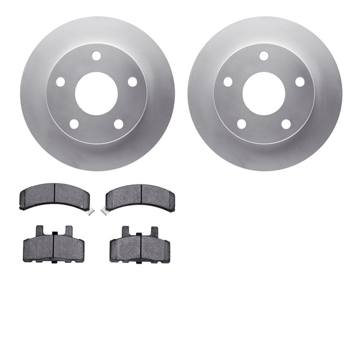 4202-40113 Geospec Brake Rotors w/Heavy-Duty Brake Pads Kit, 1994-1999 Mopar, Position: Front