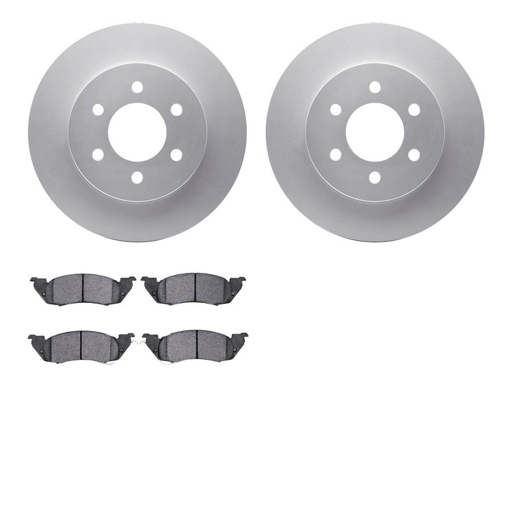 4202-40119 Geospec Brake Rotors w/Heavy-Duty Brake Pads Kit, 1997-1998 Mopar, Position: Front