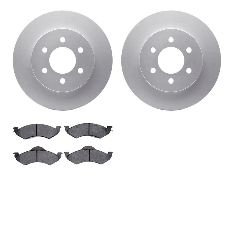 4202-40120 Geospec Brake Rotors w/Heavy-Duty Brake Pads Kit, 1998-1999 Mopar, Position: Front