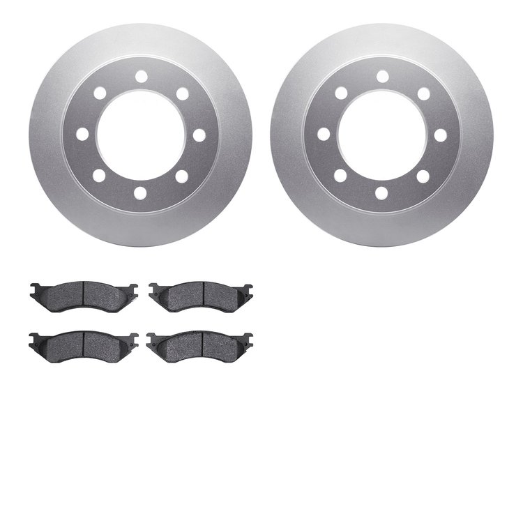 4202-40138 Geospec Brake Rotors w/Heavy-Duty Brake Pads Kit, 2003-2008 Mopar, Position: Rear