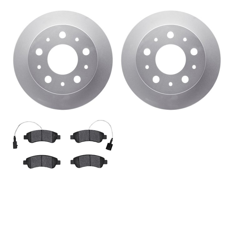 4202-40154 Geospec Brake Rotors w/Heavy-Duty Brake Pads Kit, 2014-2021 Mopar, Position: Rear