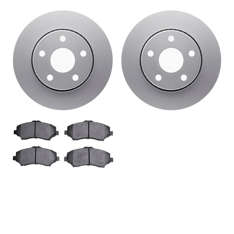 4202-42084 Geospec Brake Rotors w/Heavy-Duty Brake Pads Kit, 2007-2018 Mopar, Position: Front