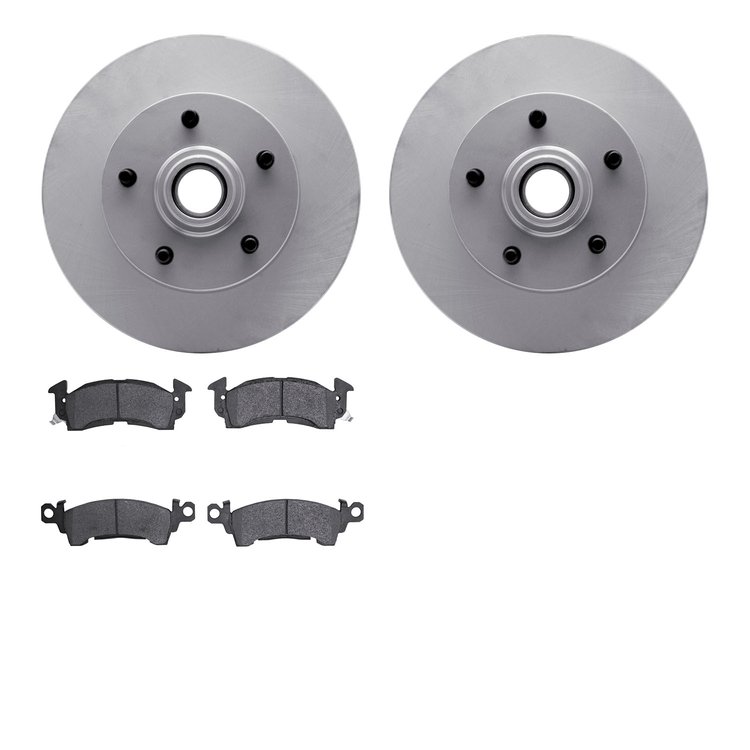 4202-47034 Geospec Brake Rotors w/Heavy-Duty Brake Pads Kit, 1969-1974 GM, Position: Front