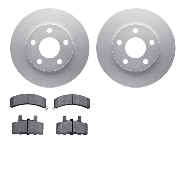 4202-47063 Geospec Brake Rotors w/Heavy-Duty Brake Pads Kit, 1990-1993 GM, Position: Front