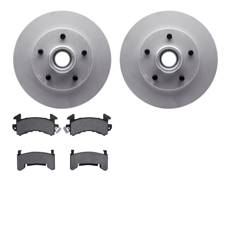 4202-47101 Geospec Brake Rotors w/Heavy-Duty Brake Pads Kit, 1982-1995 GM, Position: Front
