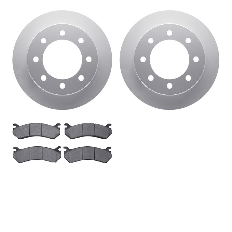 4202-48007 Geospec Brake Rotors w/Heavy-Duty Brake Pads Kit, 1999-2013 GM, Position: Rear